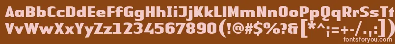 LinotypeAuthenticSansBlack-fontti – vaaleanpunaiset fontit ruskealla taustalla