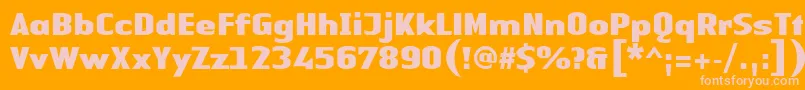 LinotypeAuthenticSansBlack-fontti – vaaleanpunaiset fontit oranssilla taustalla