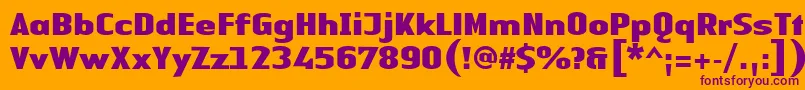 フォントLinotypeAuthenticSansBlack – オレンジの背景に紫のフォント