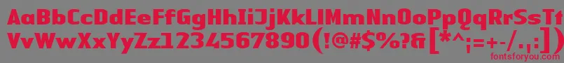 フォントLinotypeAuthenticSansBlack – 赤い文字の灰色の背景