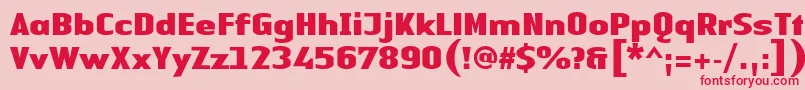 フォントLinotypeAuthenticSansBlack – ピンクの背景に赤い文字