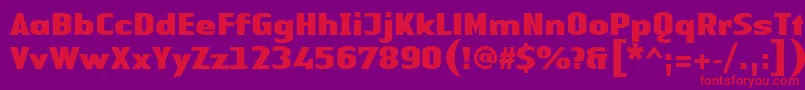 LinotypeAuthenticSansBlack Font – Red Fonts on Purple Background