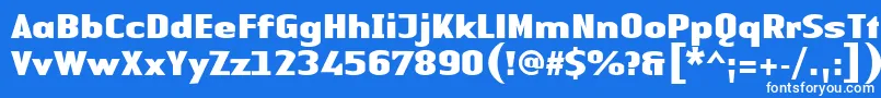 LinotypeAuthenticSansBlack-fontti – valkoiset fontit sinisellä taustalla