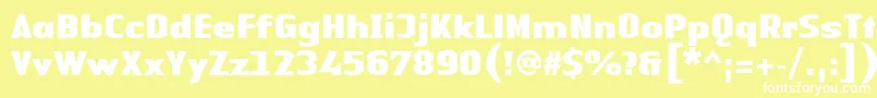 フォントLinotypeAuthenticSansBlack – 黄色い背景に白い文字