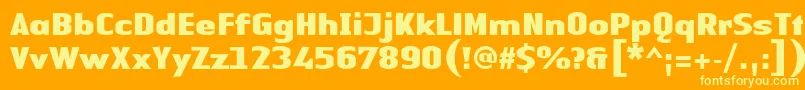 Więcej informacji o czcionce LinotypeAuthenticSansBlack Czcionka LinotypeAuthenticSansBlack – żółte czcionki na pomarańczowym tle