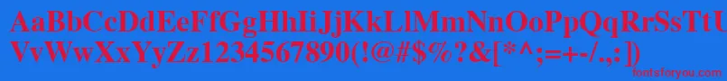 Vremfb Font – Red Fonts on Blue Background