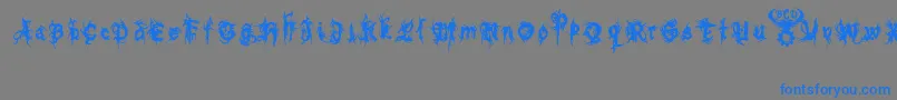 BoltCutterNasty-Schriftart – Blaue Schriften auf grauem Hintergrund