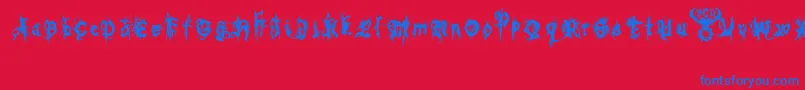 BoltCutterNasty Font – Blue Fonts on Red Background