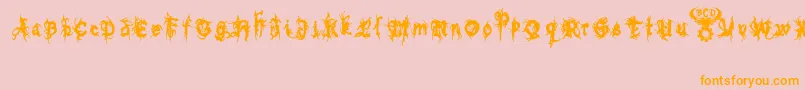 BoltCutterNasty-Schriftart – Orangefarbene Schriften auf rosa Hintergrund