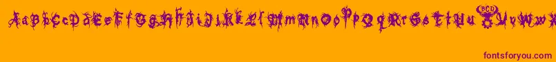 BoltCutterNasty-Schriftart – Violette Schriften auf orangefarbenem Hintergrund