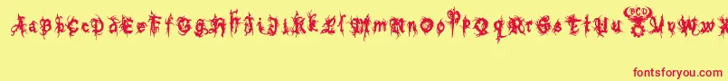 BoltCutterNasty Font – Red Fonts on Yellow Background