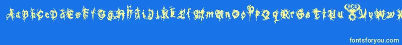 BoltCutterNasty Font – Yellow Fonts on Blue Background