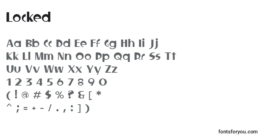 Locked-fontti – aakkoset, numerot, erikoismerkit