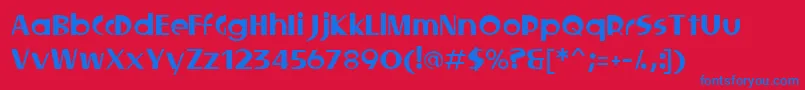 Locked Font – Blue Fonts on Red Background