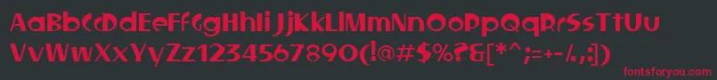 Locked Font – Red Fonts on Black Background