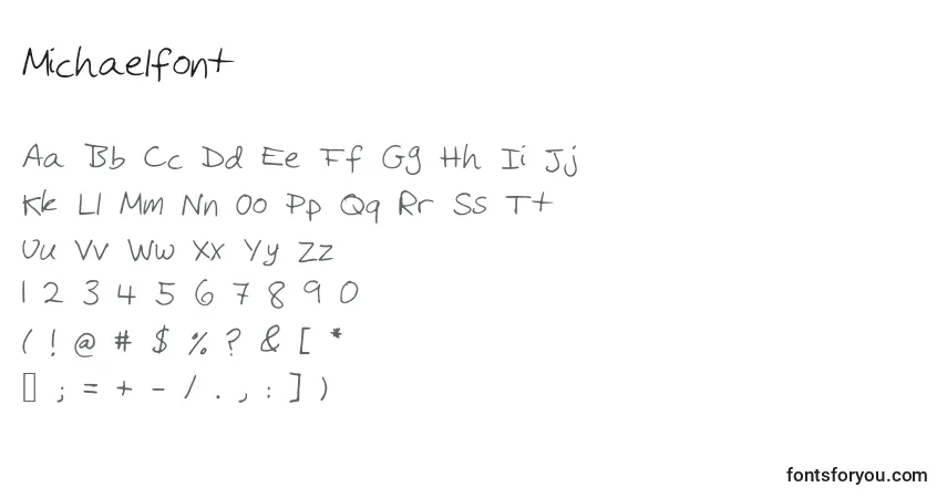 Czcionka Michaelfont – alfabet, cyfry, specjalne znaki