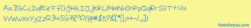 Czcionka Michaelfont – niebieskie czcionki na żółtym tle
