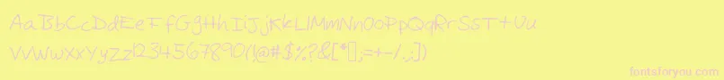 Fonte Michaelfont – fontes rosa em um fundo amarelo