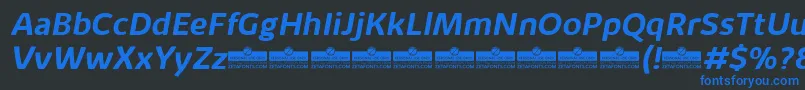 KabrioAlternateBoldItalicTrial Font – Blue Fonts on Black Background