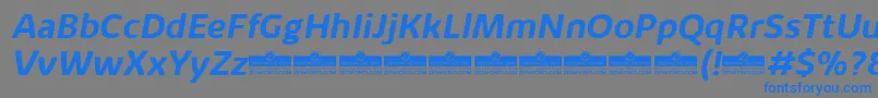 KabrioAlternateBoldItalicTrial Font – Blue Fonts on Gray Background