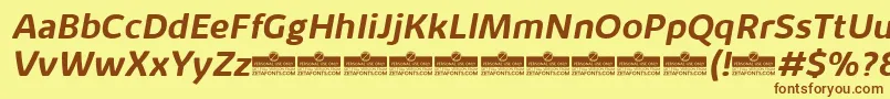 KabrioAlternateBoldItalicTrial Font – Brown Fonts on Yellow Background