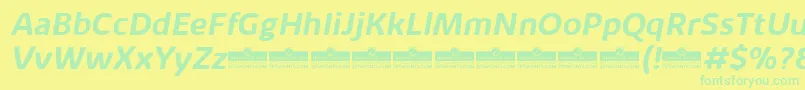 Więcej informacji o czcionce KabrioAlternateBoldItalicTrial Czcionka KabrioAlternateBoldItalicTrial – zielone czcionki na żółtym tle