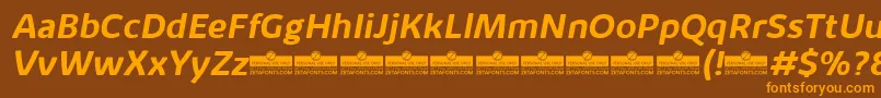 KabrioAlternateBoldItalicTrial Font – Orange Fonts on Brown Background