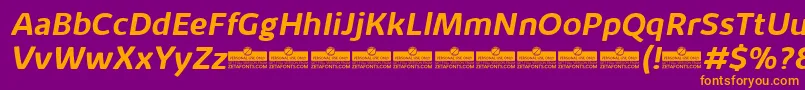 KabrioAlternateBoldItalicTrial Font – Orange Fonts on Purple Background