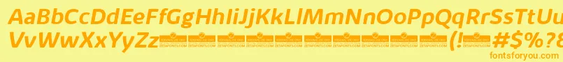 KabrioAlternateBoldItalicTrial Font – Orange Fonts on Yellow Background