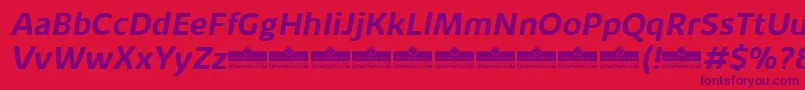 KabrioAlternateBoldItalicTrial Font – Purple Fonts on Red Background