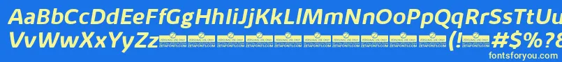 KabrioAlternateBoldItalicTrial Font – Yellow Fonts on Blue Background