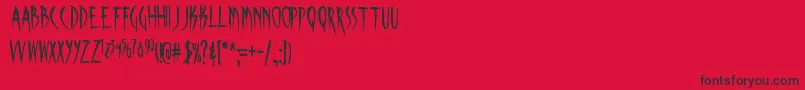 Skina Font – Black Fonts on Red Background