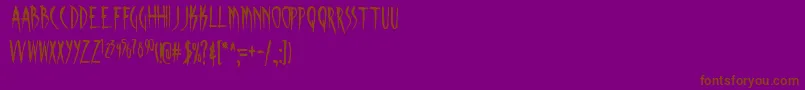 Skina-Schriftart – Braune Schriften auf violettem Hintergrund