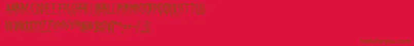 Weitere Informationen zur Skina-Schriftart Skina-Schriftart – Braune Schriften auf rotem Hintergrund