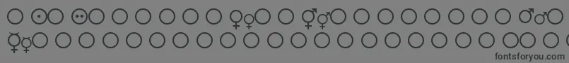 FemaleAndMaleSymbols-fontti – mustat fontit harmaalla taustalla