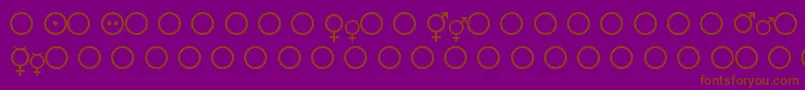 FemaleAndMaleSymbols Font – Brown Fonts on Purple Background
