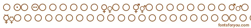 Шрифт FemaleAndMaleSymbols – коричневые шрифты на белом фоне