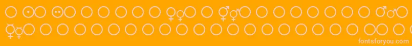 FemaleAndMaleSymbols-fontti – vaaleanpunaiset fontit oranssilla taustalla