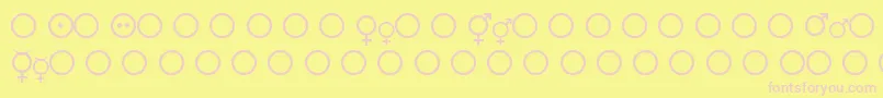 FemaleAndMaleSymbols-Schriftart – Rosa Schriften auf gelbem Hintergrund