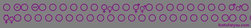 Czcionka FemaleAndMaleSymbols – fioletowe czcionki na szarym tle