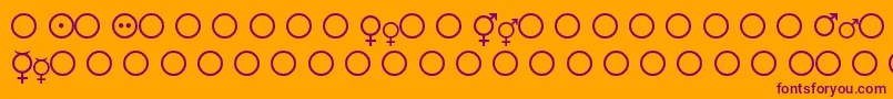 FemaleAndMaleSymbols Font – Purple Fonts on Orange Background