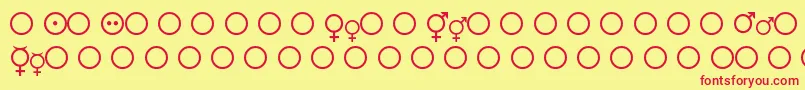 FemaleAndMaleSymbols Font – Red Fonts on Yellow Background