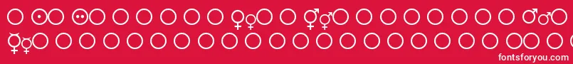FemaleAndMaleSymbols Font – White Fonts on Red Background