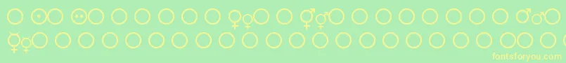 FemaleAndMaleSymbols Font – Yellow Fonts on Green Background