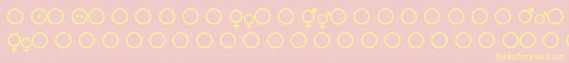 FemaleAndMaleSymbols Font – Yellow Fonts on Pink Background