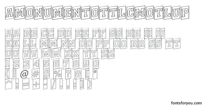 Czcionka AMonumentottlcmotlup – alfabet, cyfry, specjalne znaki