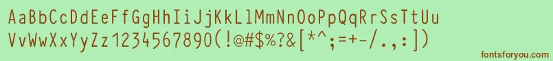 Шрифт TypewcondRegular – коричневые шрифты на зелёном фоне