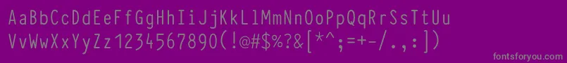 TypewcondRegular-fontti – harmaat kirjasimet violetilla taustalla