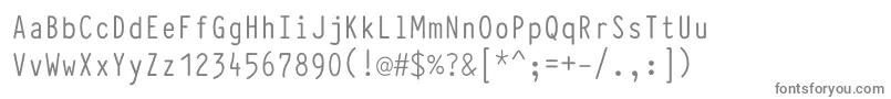 TypewcondRegular-fontti – harmaat kirjasimet valkoisella taustalla