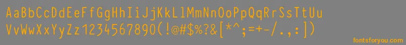 フォントTypewcondRegular – オレンジの文字は灰色の背景にあります。
